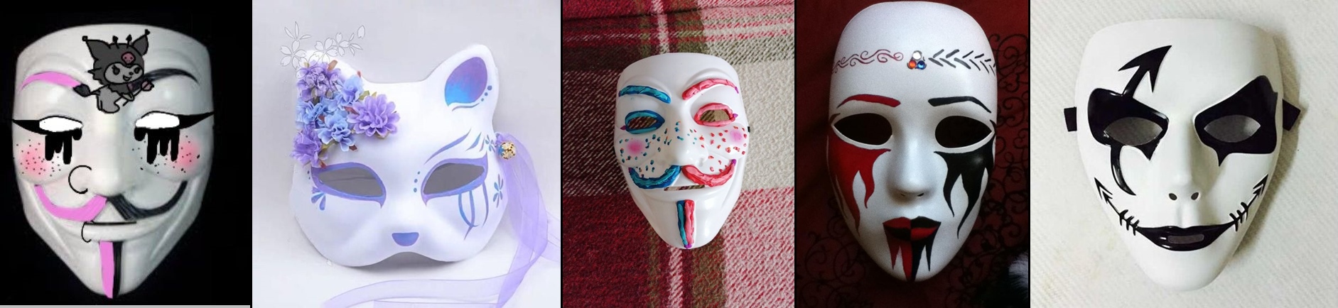 decorated anonymus masks from tiktok